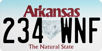 AR license plate 234WNF