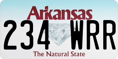 AR license plate 234WRR