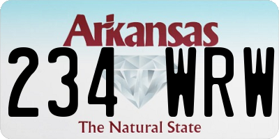 AR license plate 234WRW