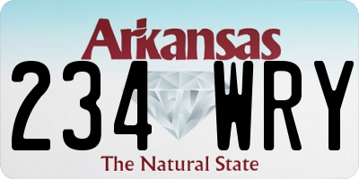 AR license plate 234WRY