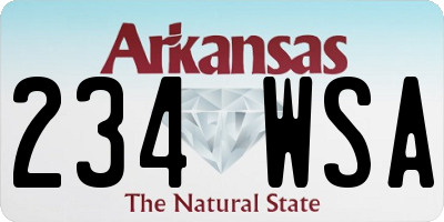 AR license plate 234WSA