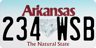 AR license plate 234WSB