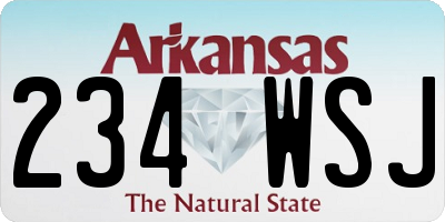 AR license plate 234WSJ