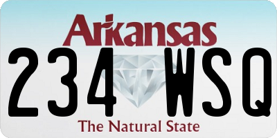 AR license plate 234WSQ