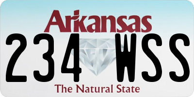 AR license plate 234WSS