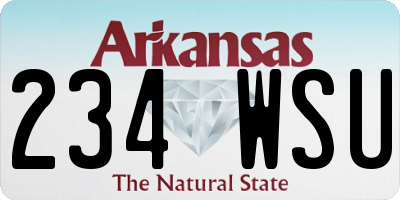 AR license plate 234WSU