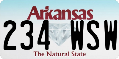 AR license plate 234WSW