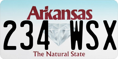 AR license plate 234WSX