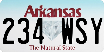 AR license plate 234WSY