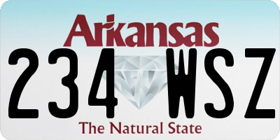 AR license plate 234WSZ