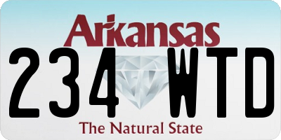 AR license plate 234WTD
