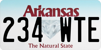 AR license plate 234WTE