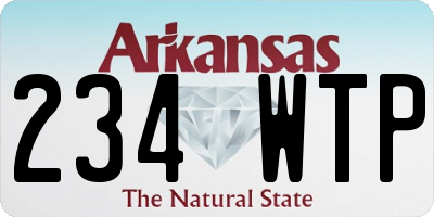 AR license plate 234WTP