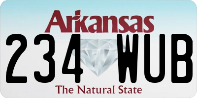 AR license plate 234WUB