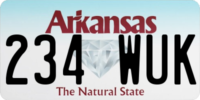 AR license plate 234WUK