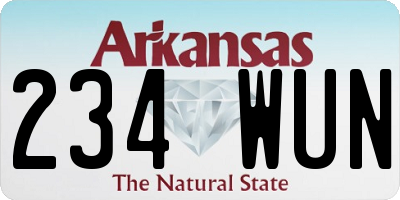 AR license plate 234WUN
