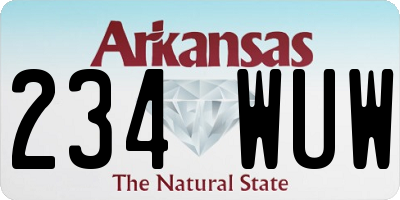 AR license plate 234WUW