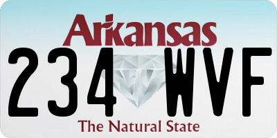 AR license plate 234WVF