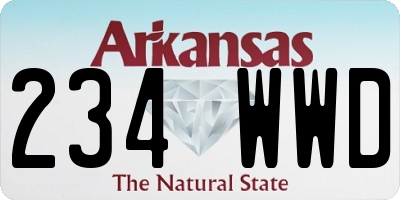 AR license plate 234WWD