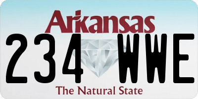 AR license plate 234WWE