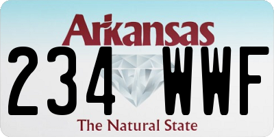 AR license plate 234WWF