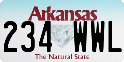 AR license plate 234WWL