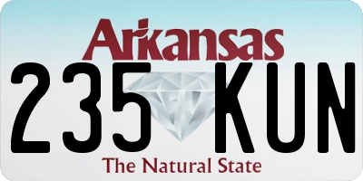 AR license plate 235KUN