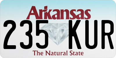AR license plate 235KUR