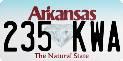 AR license plate 235KWA