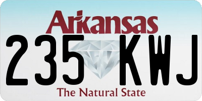 AR license plate 235KWJ