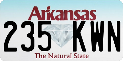 AR license plate 235KWN