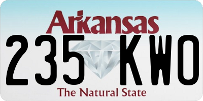 AR license plate 235KWO