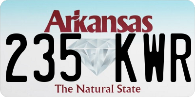 AR license plate 235KWR