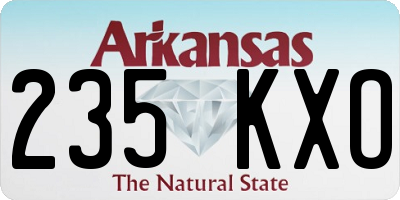 AR license plate 235KXO