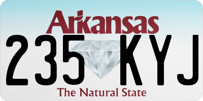 AR license plate 235KYJ