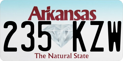 AR license plate 235KZW