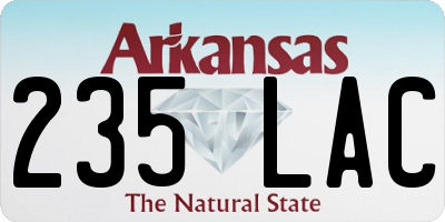 AR license plate 235LAC