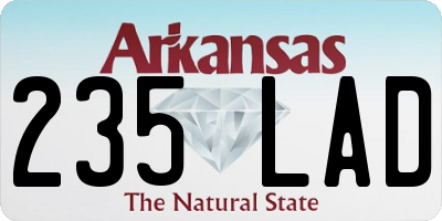 AR license plate 235LAD