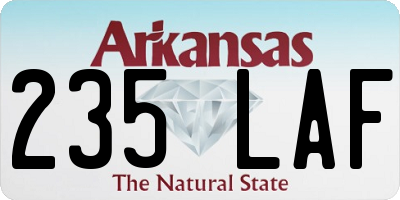 AR license plate 235LAF