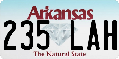 AR license plate 235LAH