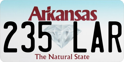 AR license plate 235LAR