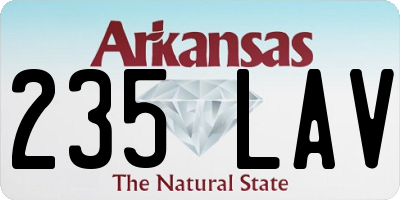 AR license plate 235LAV