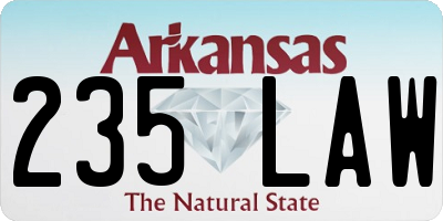 AR license plate 235LAW