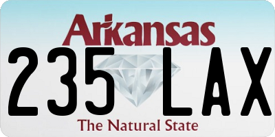 AR license plate 235LAX