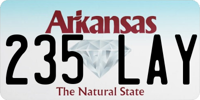AR license plate 235LAY