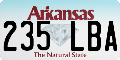 AR license plate 235LBA