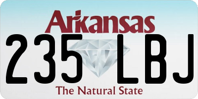 AR license plate 235LBJ