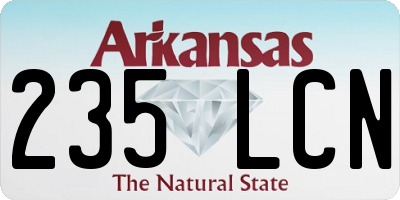 AR license plate 235LCN