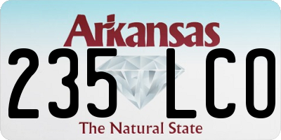 AR license plate 235LCO