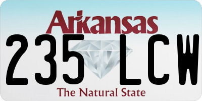 AR license plate 235LCW